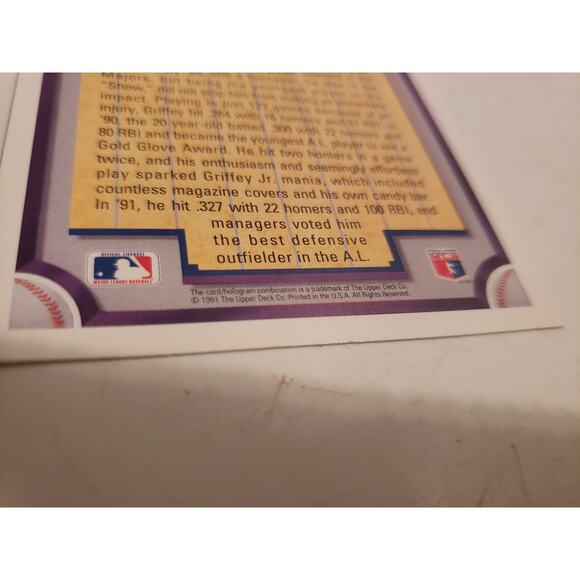 Ken Griffey, Jr. 1992 Upper Deck #650 - Seattle Mariners - Diamond Skills - Picture 5 of 5